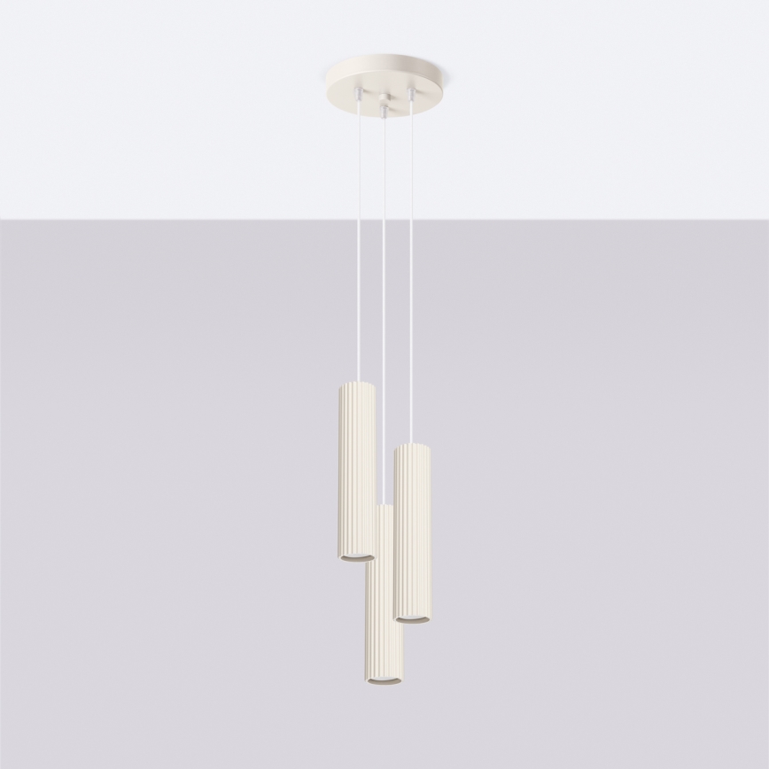 Brilagi - LED-pendel på wire CRESTO 3xGU10/10W/230V cremefarvet