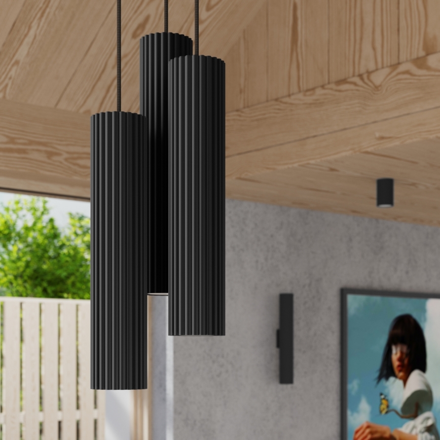 Brilagi - LED-pendel på wire CRESTO 3xGU10/10W/230V sort