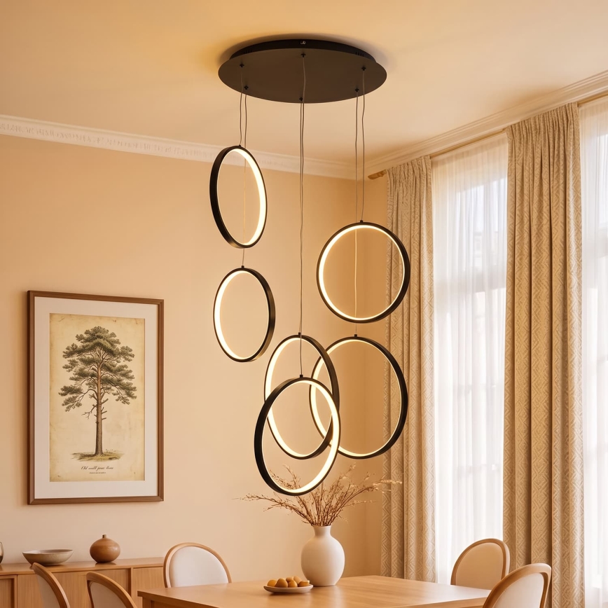BRILAGI - LED-pendel på wire ECHO LED/80W/230V 4000K Ø 50 cm sort