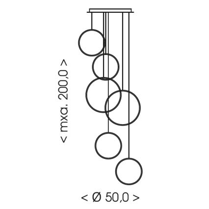 Brilagi - LED-pendel på wire ECHO LED/80W/230V 4000K Ø 50 cm sort