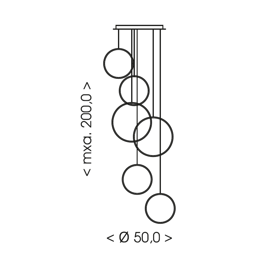 Brilagi - LED-pendel på wire ECHO LED/80W/230V 4000K Ø 50 cm sort