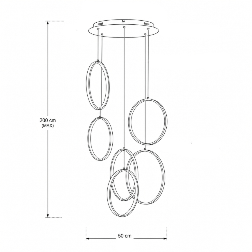 BRILAGI - LED-pendel på wire ECHO LED/80W/230V 4000K Ø 50 cm sort