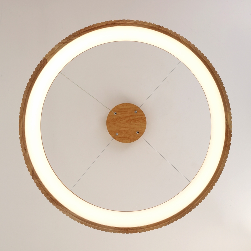 Brilagi - LED-pendel på wire FALCON WOOD MODERN LED/60W/230V 3000/4000/6000K Ø 80 cm træ