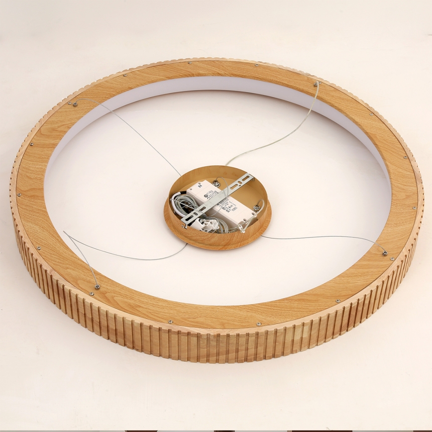 Brilagi - LED-pendel på wire FALCON WOOD MODERN LED/60W/230V 3000/4000/6000K Ø 80 cm træ