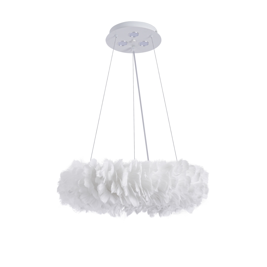 Brilagi - LED-pendel på wire FEATHER 3xE27/40W/230V + 3xLED/3W Ø 40 cm hvid
