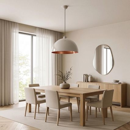 Brilagi - LED-pendel på wire METALO 1xE27/40W/230V Ø 40 cm beige/kobberfarvet