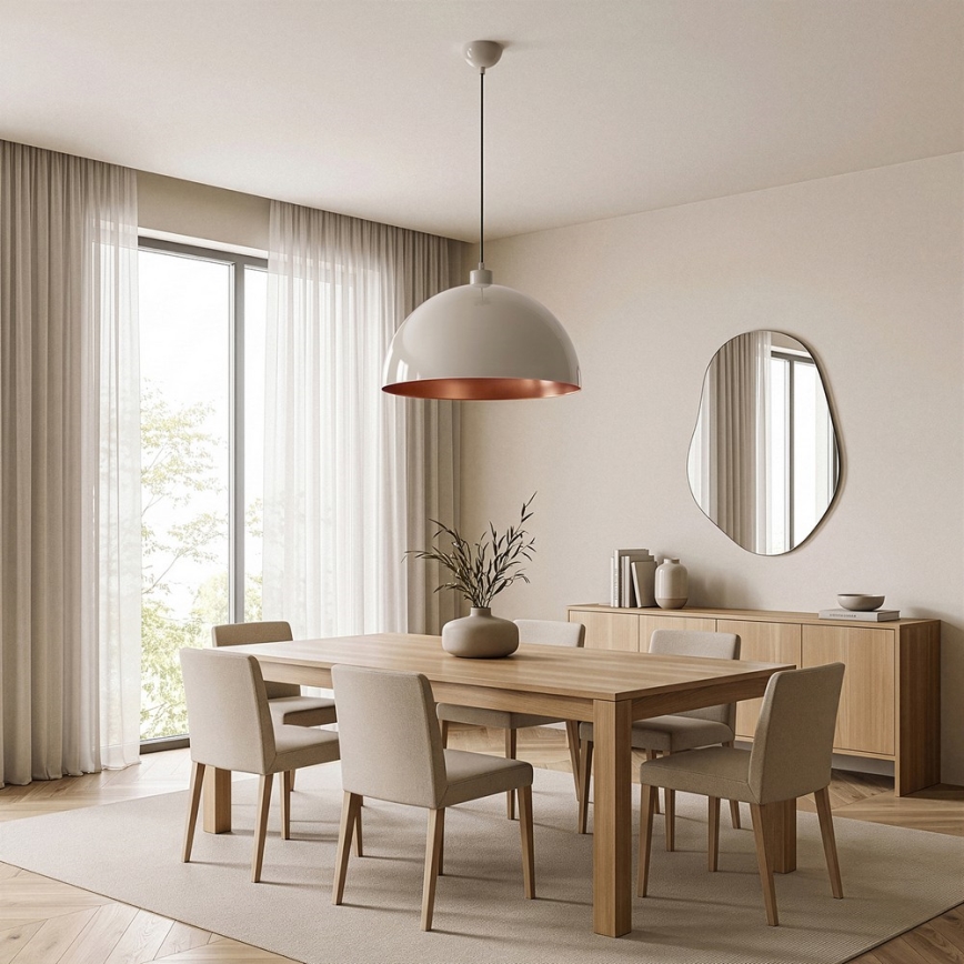 Brilagi - LED-pendel på wire METALO 1xE27/40W/230V Ø 40 cm beige/kobberfarvet