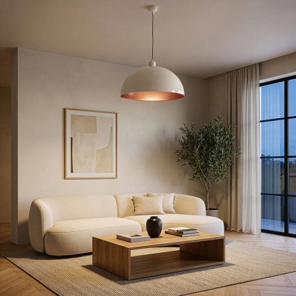 Brilagi - LED-pendel på wire METALO 1xE27/40W/230V Ø 40 cm beige/kobberfarvet