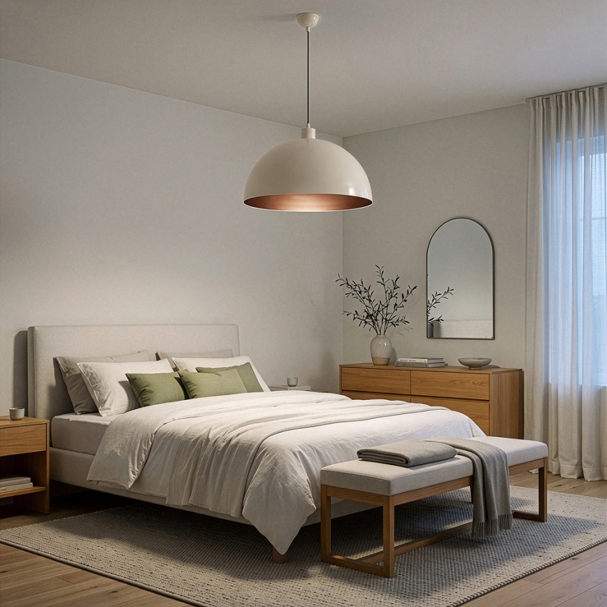 Brilagi - LED-pendel på wire METALO 1xE27/40W/230V Ø 40 cm beige/kobberfarvet