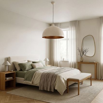 Brilagi - LED-pendel på wire METALO 1xE27/40W/230V Ø 40 cm beige/kobberfarvet