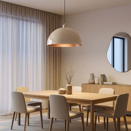 Brilagi - LED-pendel på wire METALO 1xE27/40W/230V Ø 40 cm beige/kobberfarvet