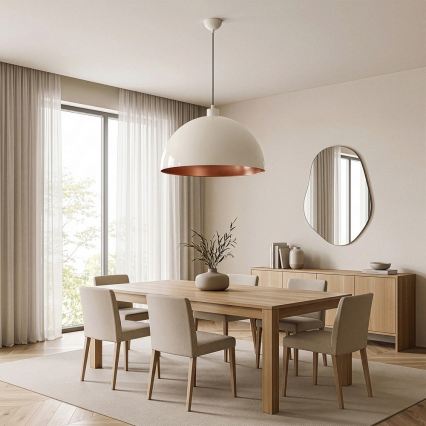 BRILAGI - LED-pendel på wire METALO 1xE27/40W/230V Ø 60 cm beige/kobber