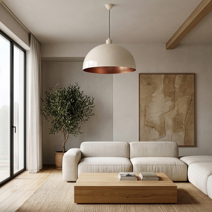 BRILAGI - LED-pendel på wire METALO 1xE27/40W/230V Ø 60 cm beige/kobber
