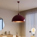 Brilagi - LED-pendel på wire METALO 1xE27/40W/230V Ø 60 cm bordeaux/kobber
