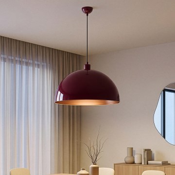 Brilagi - LED-pendel på wire METALO 1xE27/40W/230V Ø 60 cm bordeaux/kobber