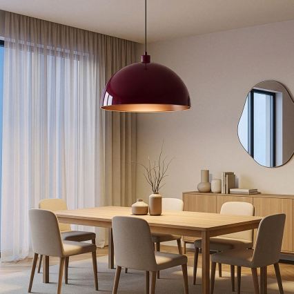 BRILAGI - LED-pendel på wire METALO 1xE27/40W/230V Ø 60 cm bordeaux/kobber
