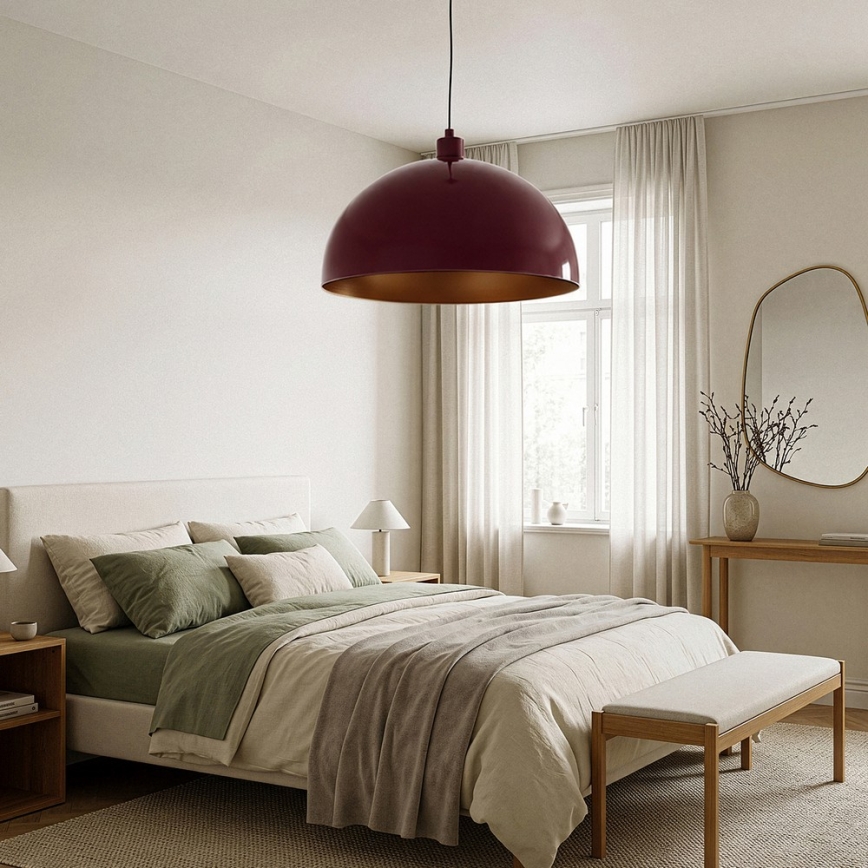 BRILAGI - LED-pendel på wire METALO 1xE27/40W/230V Ø 60 cm bordeaux/kobber