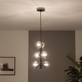Brilagi - LED-pendel på wire MILLA 6xG9/3W/230V, sort krom/røget