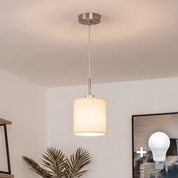 Brilagi - LED-pendel på wire NUBILA 1xE27/60W/230V Ø 14 cm cremefarvet