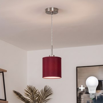 Brilagi - LED pendel på wire NUBILA 1xE27/60W/230V Ø 14 cm pompejsk rød
