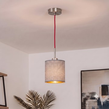 Brilagi - LED-pendel på wire NUBILA 1xE27/60W/230V Ø 14 cm rød/grå