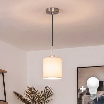 Brilagi - LED pendel på wire NUBILA 1xE27/60W/230V Ø 14 cm sort/creme