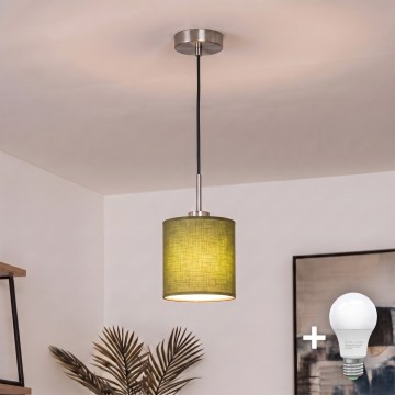 Brilagi - LED-pendel på wire NUBILA 1xE27/60W/230V Ø 14 cm sort/grøn
