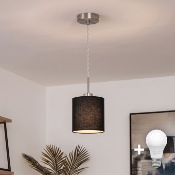 Brilagi - LED-pendel på wire NUBILA 1xE27/60W/230V Ø 14 cm sort