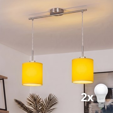 Brilagi - LED-pendel på wire NUBILA 2xE27/60W/230V gul