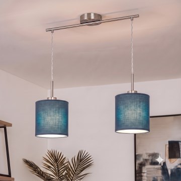 Brilagi - LED-pendel på wire NUBILA 2xE27/60W/230V mørkeblå