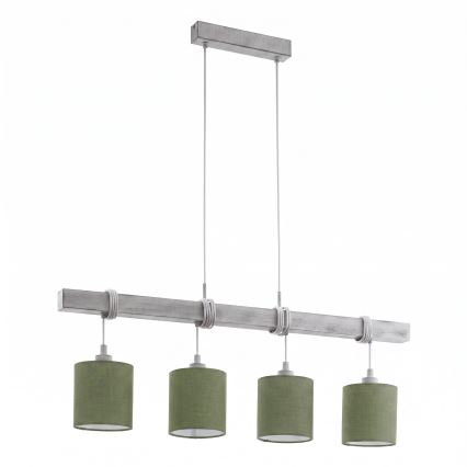 Brilagi - LED-pendel på wire NUBILA 4xE27/60W/230V grå/grøn