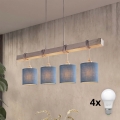 Brilagi - LED-pendel på wire NUBILA 4xE27/60W/230V grå/mørkeblå