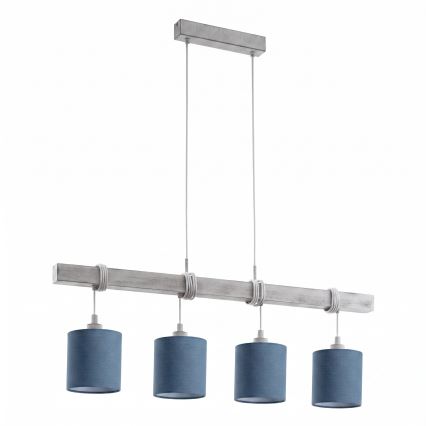 Brilagi - LED-pendel på wire NUBILA 4xE27/60W/230V grå/mørkeblå