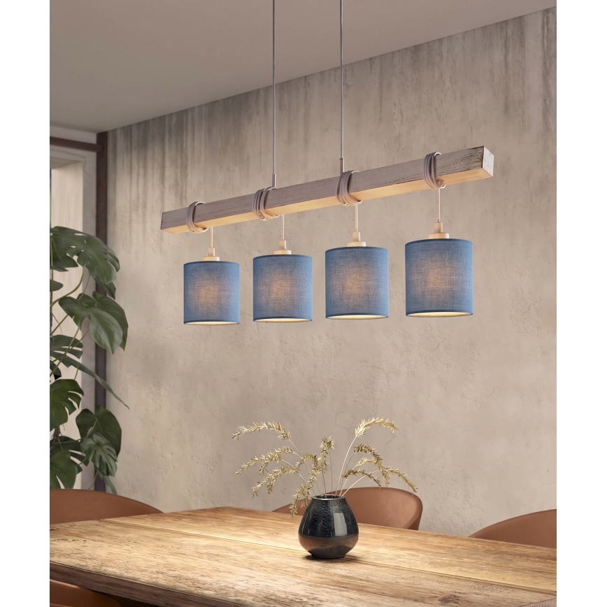 Brilagi - LED-pendel på wire NUBILA 4xE27/60W/230V grå/mørkeblå