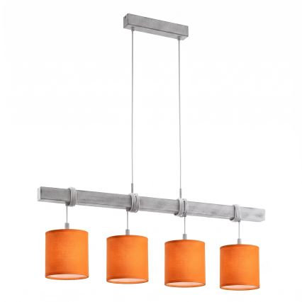 Brilagi - LED-pendel på wire NUBILA 4xE27/60W/230V grå/orange