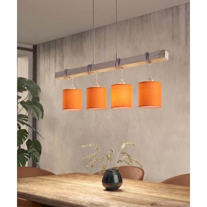 Brilagi - LED-pendel på wire NUBILA 4xE27/60W/230V grå/orange