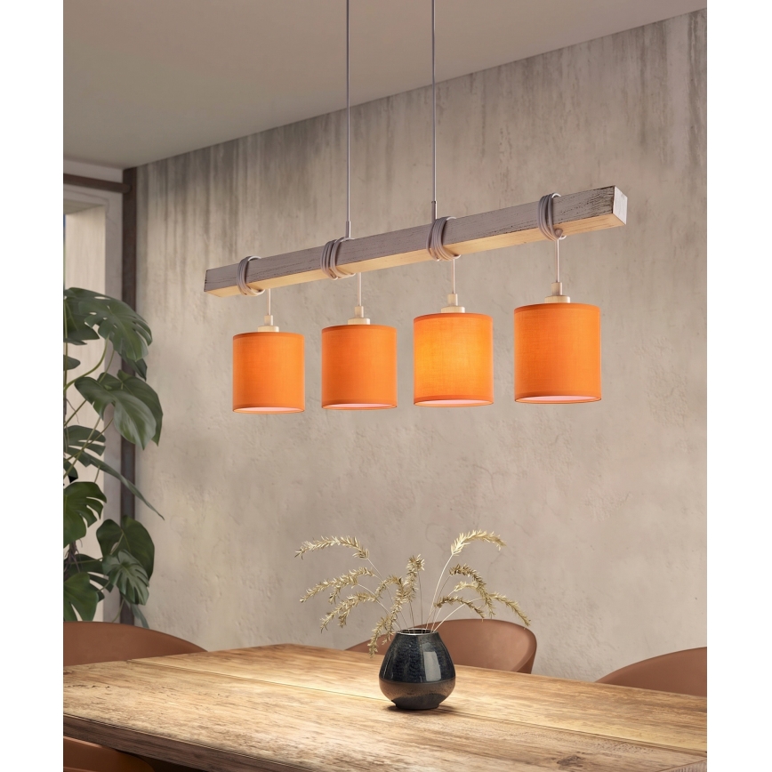 Brilagi - LED-pendel på wire NUBILA 4xE27/60W/230V grå/orange