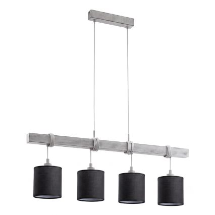 Brilagi - LED-pendel på wire NUBILA 4xE27/60W/230V grå/sort