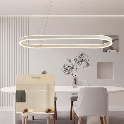 Brilagi - LED-pendel på wire PONDIE LED/45W/230V 80x30 cm hvid