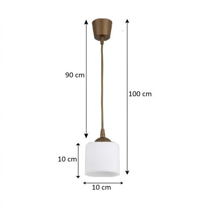 BRILAGI - LED-pendel på wire RETRO GLASS 1xE27/60W/230V Ø 10 cm brun/hvid