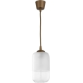 Brilagi - LED-pendel på wire RETRO GLASS 1xE27/60W/230V Ø14 cm brun/hvid