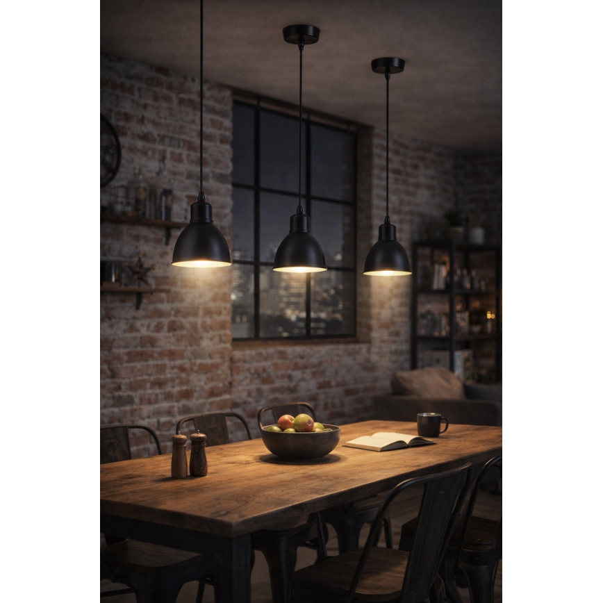 Brilagi - LED-pendel på wire RIDDY 1xE27/60W/230V sort