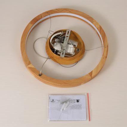 Brilagi - LED-pendel på wire UMEA WOOD LED/30W/230V Ø 40 cm, gummitræ