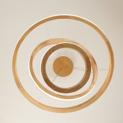 Brilagi - LED-pendel på wire UMEA WOOD LED/45W/230V Ø 60 cm gummitræ