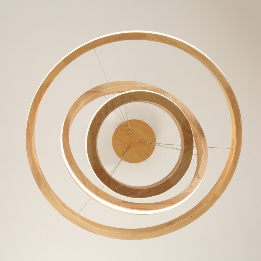 Brilagi - LED-pendel på wire UMEA WOOD LED/45W/230V Ø 60 cm gummitræ