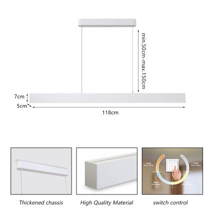 Brilagi - LED pendel SLEEKLINE LED/40W/230V 3000/4500/6000K hvid
