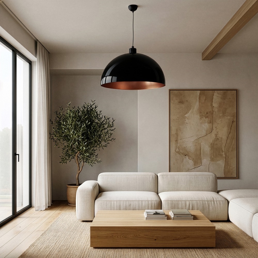 Brilagi - LED-pendellampe på kabel METALO 1xE27/40W/230V Ø 60 cm sort/kobber
