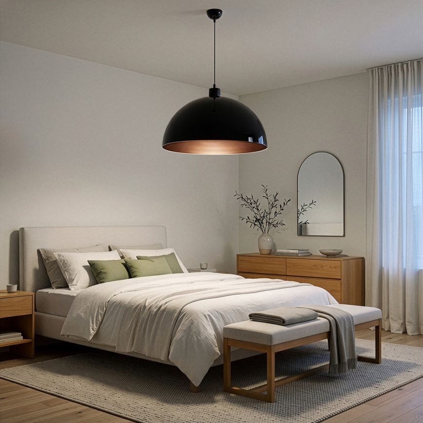 Brilagi - LED-pendellampe på kabel METALO 1xE27/40W/230V Ø 60 cm sort/kobber