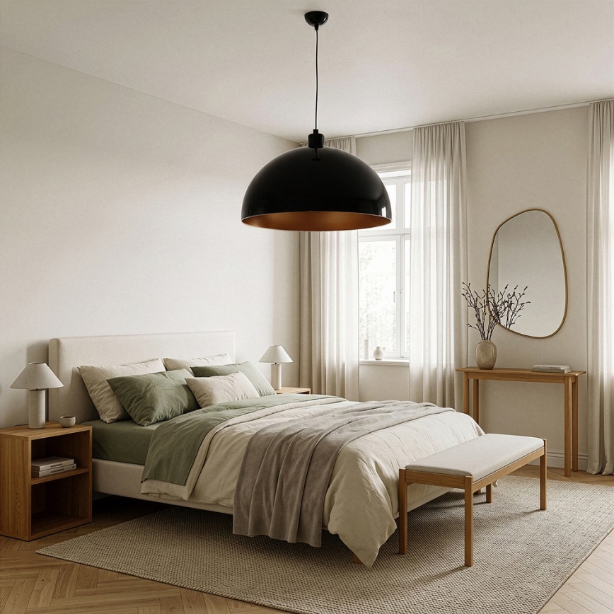 Brilagi - LED-pendellampe på kabel METALO 1xE27/40W/230V Ø 60 cm sort/kobber