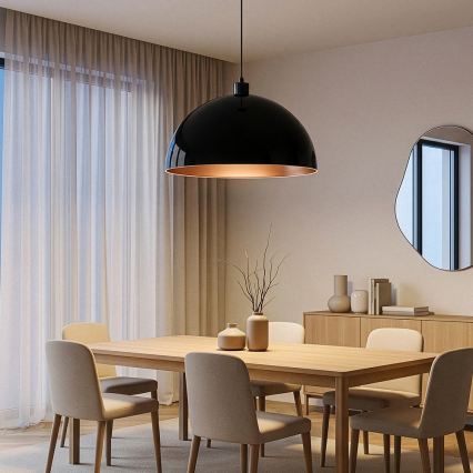 Brilagi - LED-pendellampe på kabel METALO 1xE27/40W/230V Ø 60 cm sort/kobber